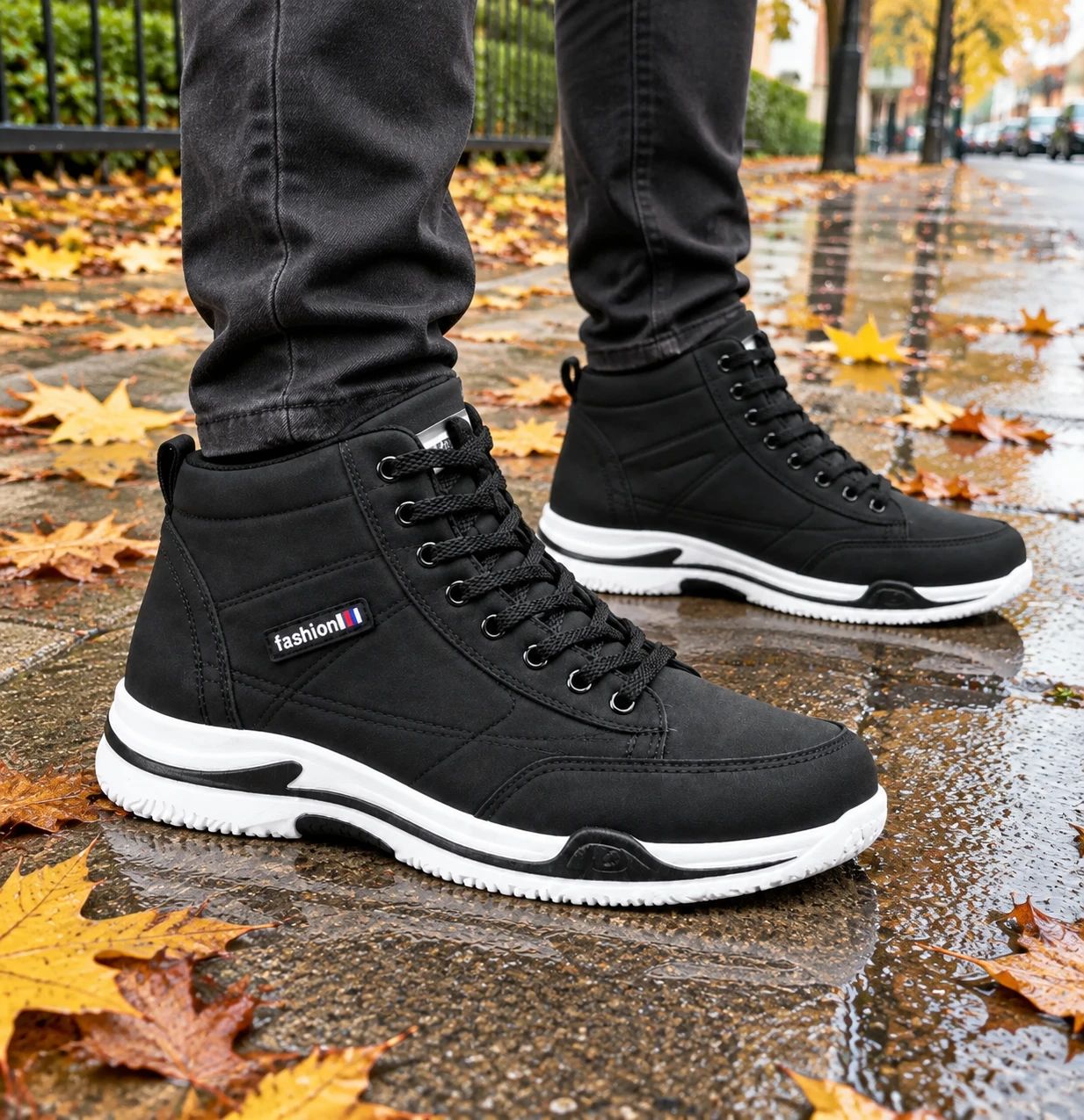 کفش ساقدار مردانه مشکی مدل EMTO