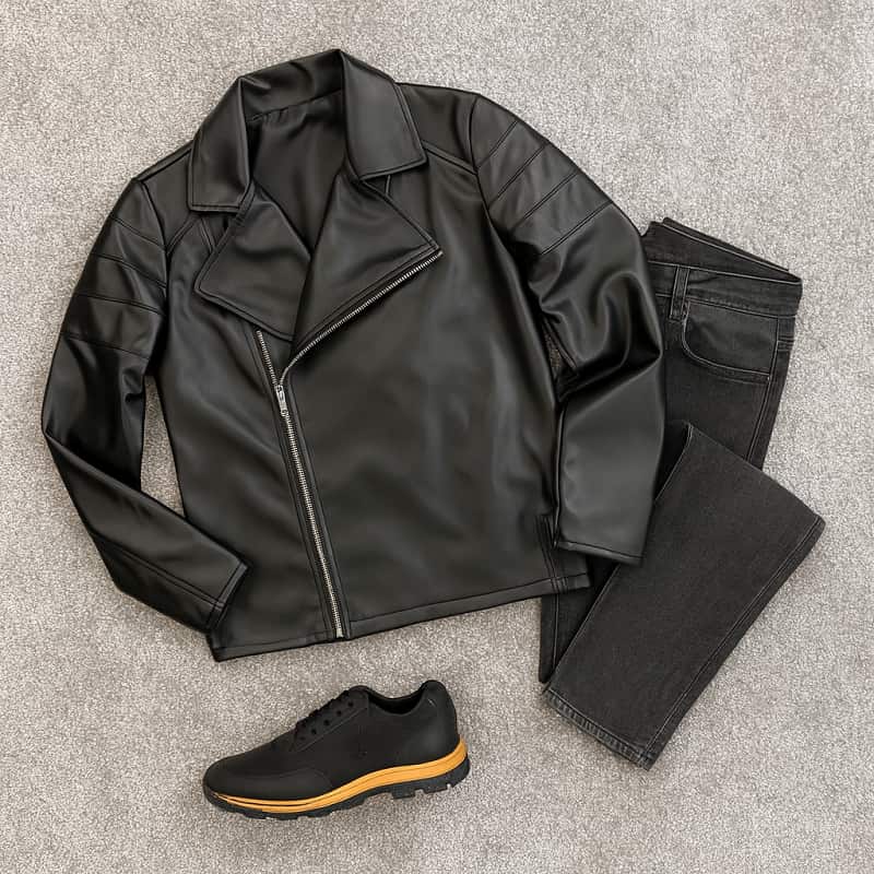 کاپشن چرم مردانه مدل Nima