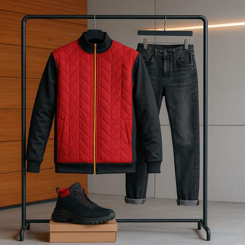 کاپشن مردانه قرمز مدل Homan